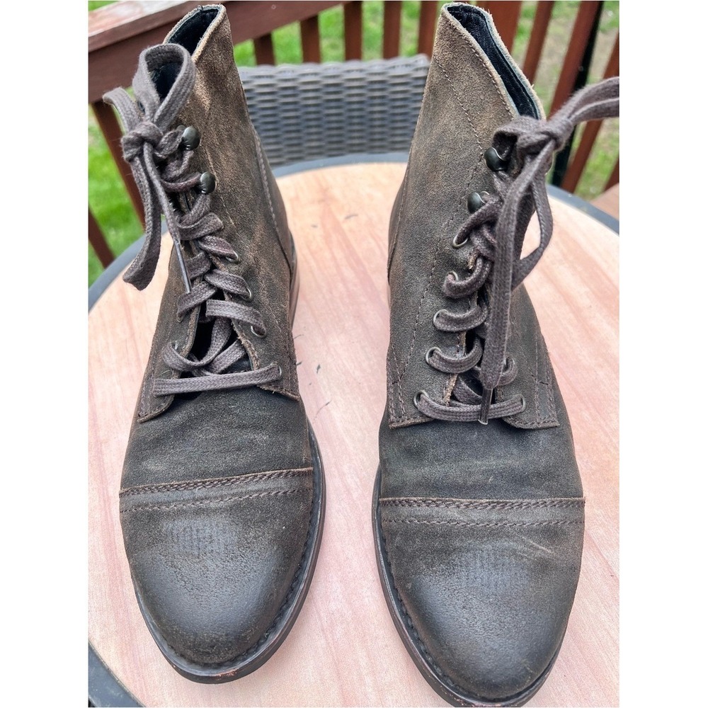 Thursday Captain Boots-Dark Olive Suede Women's size 8 - Picture 5 of 13